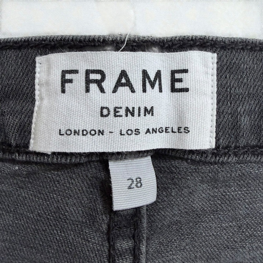 Frame Denim Cropped Ankle Jeans in Charcoal